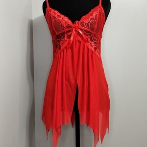 & Other Stories Red Lace Babydoll